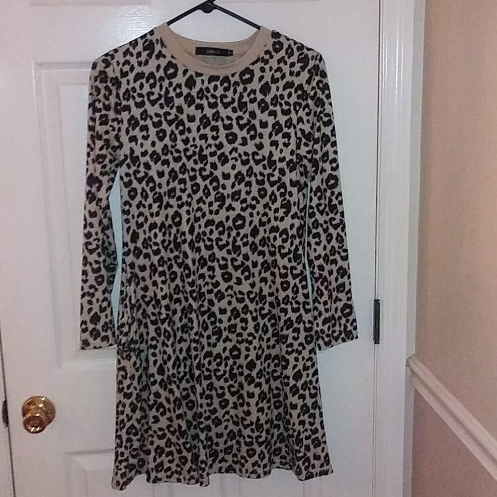 Animal print long sleeve dress